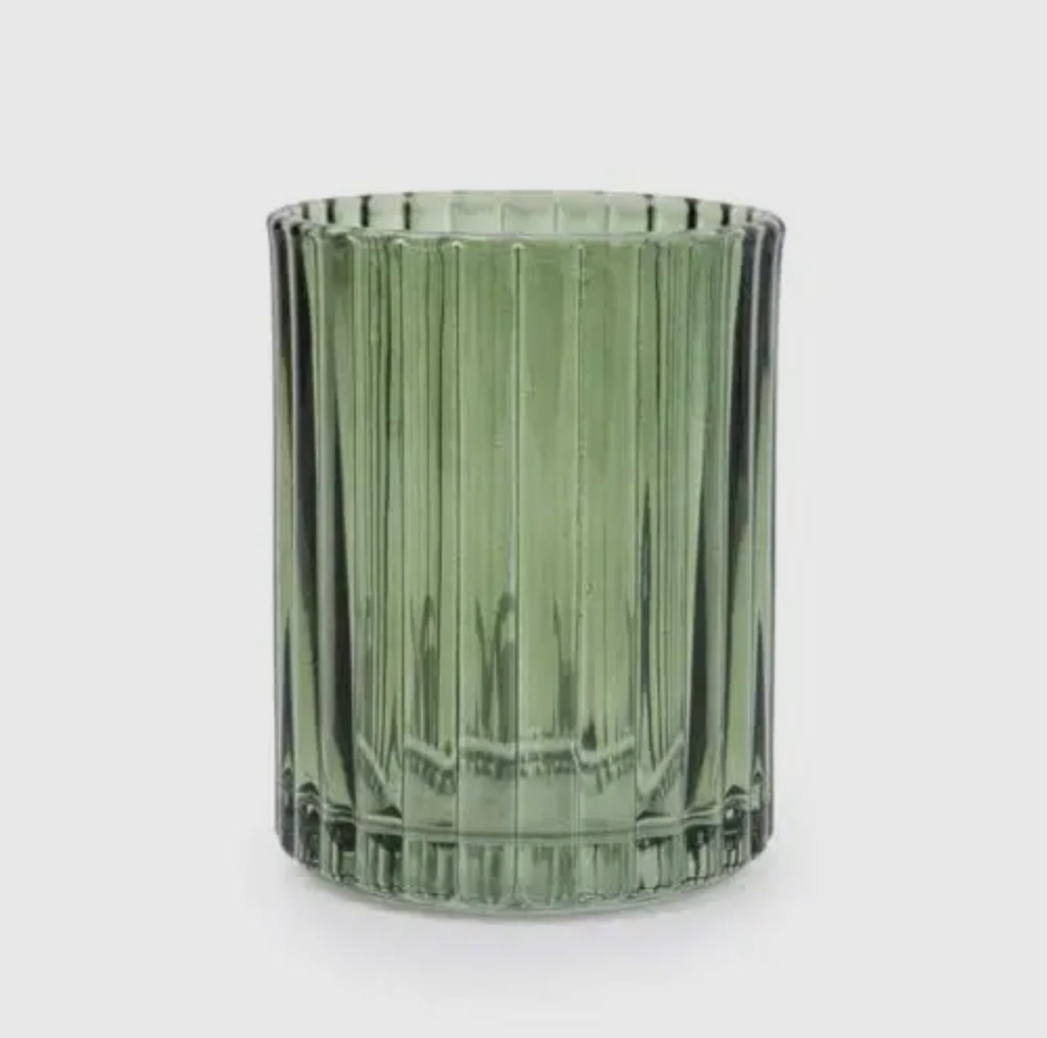 Bottle Green Ribbed Glass Tumbler