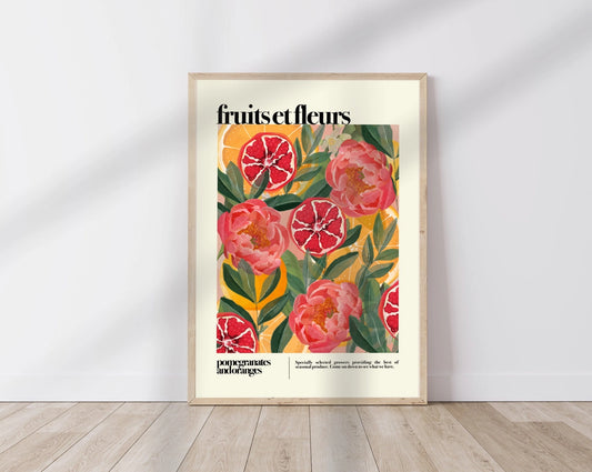 Fruit and Flowers, Botanical Print A3