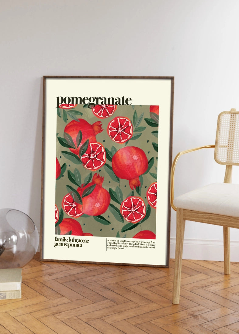 Pomegranate Fruit, Botanical Print A3