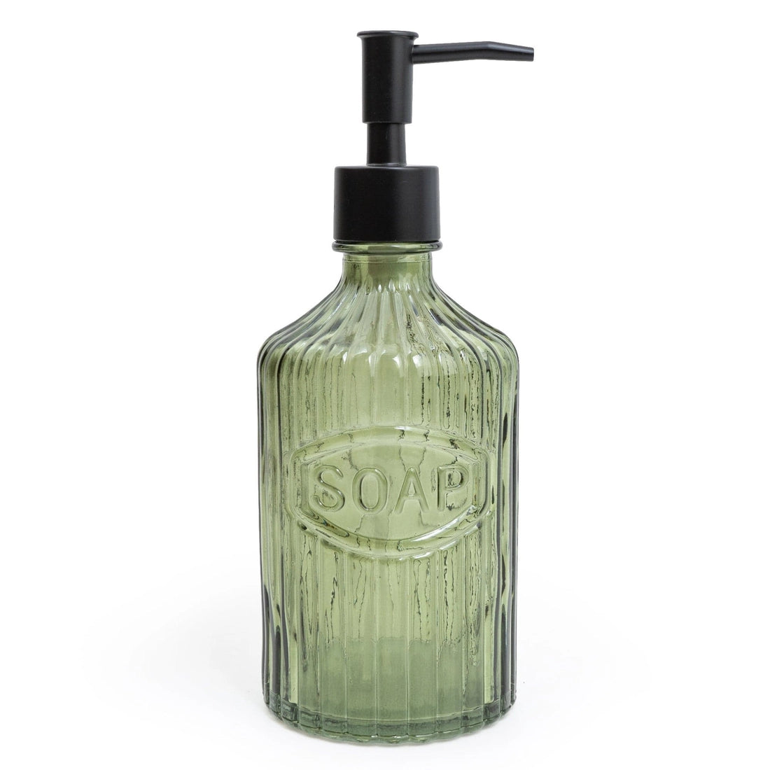 Vintage Embossed Glass Soap Dispenser