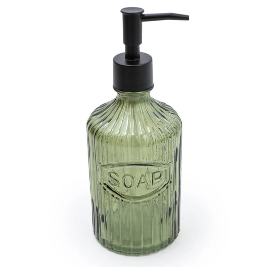 Vintage Embossed Glass Soap Dispenser