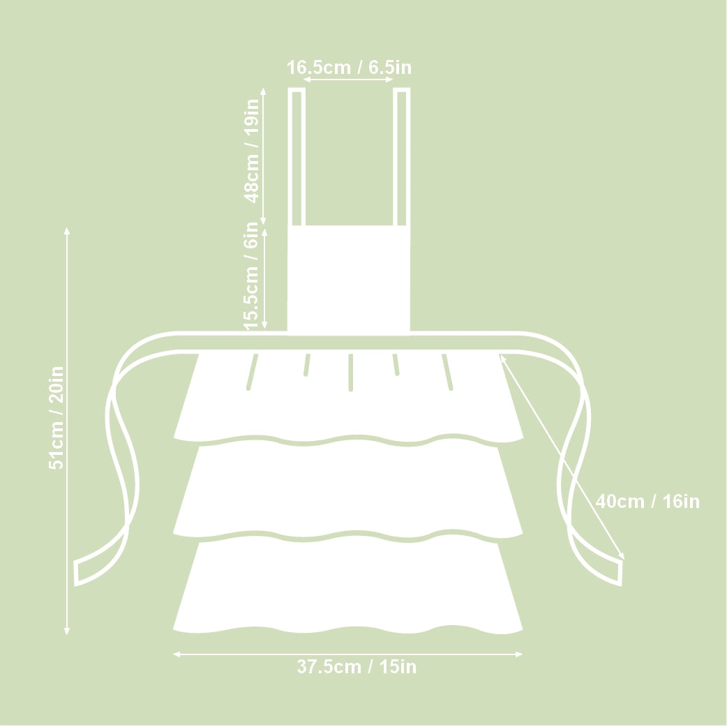 Ruffle Apron , Linen Blend - Meadow